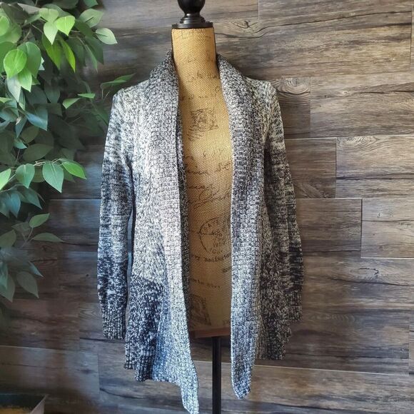Charter Club Womens Small Gray Stripe Open Front Cardigan Sweater - Picture 1 of 7